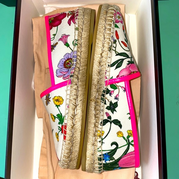 NIB Gucci Pilar Floral Mule Slide Espadrille 37.5 - Picture 4 of 4